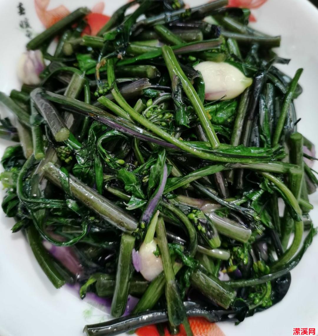 清爽可口的蒜炒红菜苔，家常美味无比